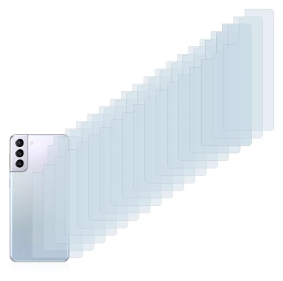 Imagen del dispositivo Samsung Galaxy S21 (Trasero) con una amplia variedad de protectores de pantalla.