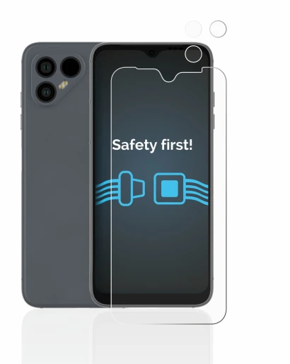 Imagen del dispositivo Fairphone 4 (Frontal+Cámara) con una amplia variedad de protectores de pantalla.