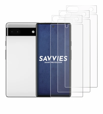 Imagen del dispositivo Google Pixel 6a (Frontal+Cámara) con una amplia variedad de protectores de pantalla.