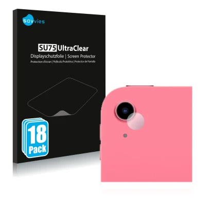 Parte frontal de un envase de producto con el logotipo de la marca Savvies. Al lado se muestra el dispositivo Apple iPad 10.9"