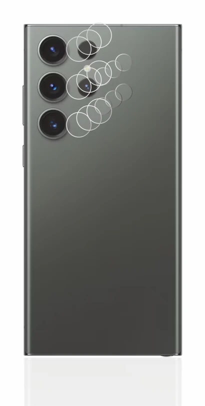 Imagen del dispositivo Samsung Galaxy S23 Ultra (SÓLO Cámara) con una amplia variedad de protectores de pantalla.