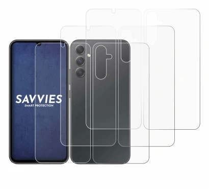 Imagen del dispositivo Samsung Galaxy A34 5G (Frontal+Trasero) con una amplia variedad de protectores de pantalla.