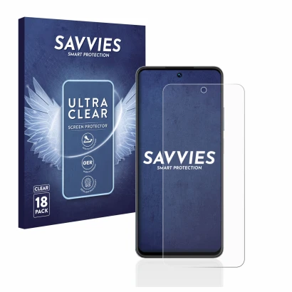 Parte frontal de un envase de producto con el logotipo de la marca Savvies. Al lado se muestra el dispositivo realme C55 con s
