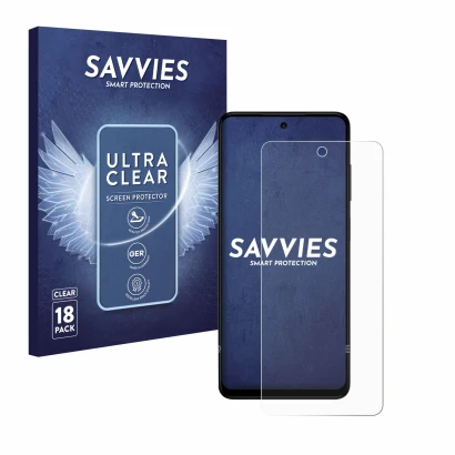 Parte frontal de un envase de producto con el logotipo de la marca Savvies. Al lado se muestra el dispositivo HMD Pulse Pro co