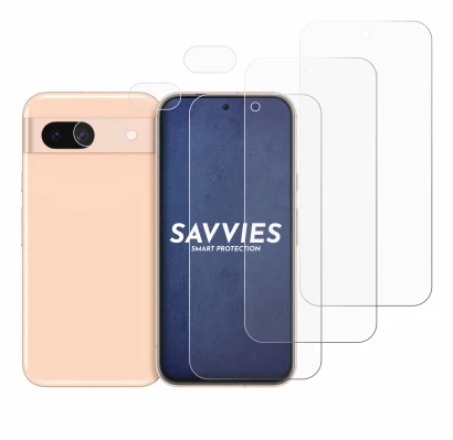 Imagen del dispositivo Google Pixel 8a (Frontal+Cámara) con una amplia variedad de protectores de pantalla.