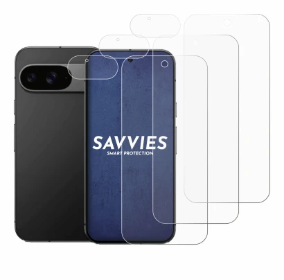 Imagen del dispositivo Google Pixel 9 (Frontal+Cámara) con una amplia variedad de protectores de pantalla.