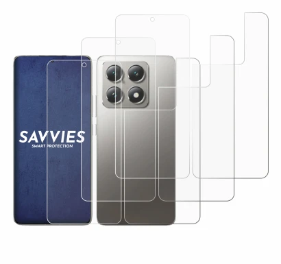 Imagen del dispositivo Xiaomi 14T Pro (Frontal+Trasero) con una amplia variedad de protectores de pantalla.