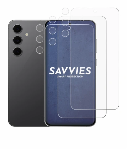 Imagen del dispositivo Samsung Galaxy S24 FE (Frontal+Cámara) con una amplia variedad de protectores de pantalla.