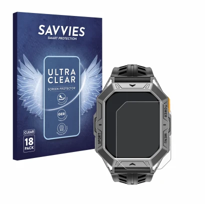 Parte frontal de un envase de producto con el logotipo de la marca Savvies. Al lado se muestra el dispositivo Stahlgear Thor 2