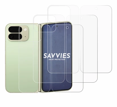 Imagen del dispositivo Google Pixel 10 Pro Fold (Frontal+Trasero) con una amplia variedad de protectores de pantalla.