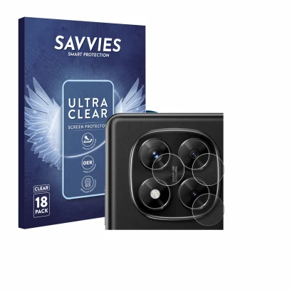 Parte frontal de un envase de producto con el logotipo de la marca Savvies. Al lado se muestra el dispositivo Xiaomi Redmi Not