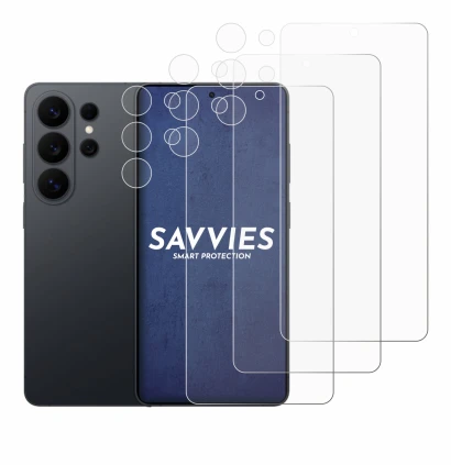 Imagen del dispositivo Samsung Galaxy S26 Ultra (Frontal+Cámara) con una amplia variedad de protectores de pantalla.