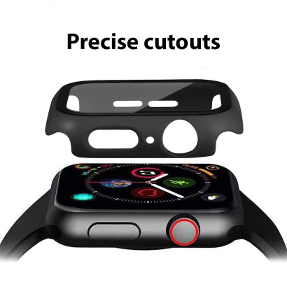 Vista lateral del reloj inteligente y de la funda