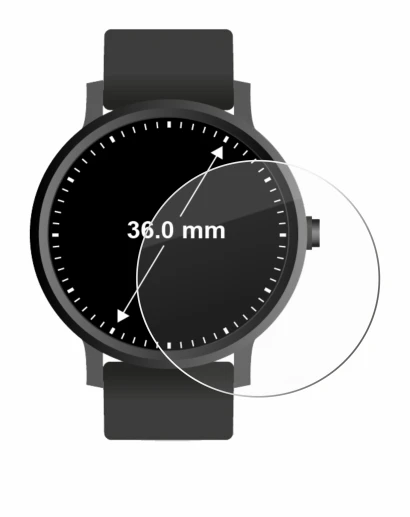 Imagen del dispositivo Relojes (Circular, ø: 36 mm) con una amplia variedad de protectores de pantalla.