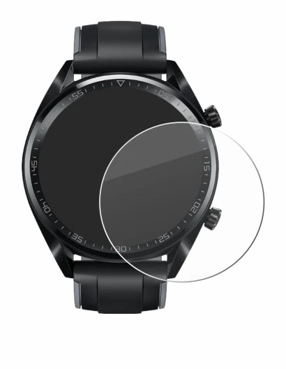 Imagen del dispositivo Huawei Watch GT (46 mm) 2018 con una amplia variedad de protectores de pantalla.