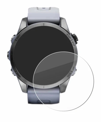 Imagen del dispositivo Garmin Fenix 7S (42 mm) con una amplia variedad de protectores de pantalla.