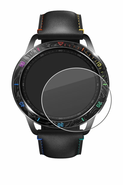 Imagen del dispositivo Xiaomi Watch S3 con una amplia variedad de protectores de pantalla.