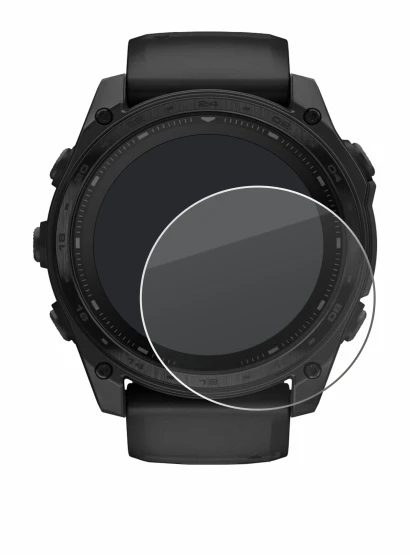 Imagen del dispositivo Garmin Tactix 8 Solar (51 mm) con una amplia variedad de protectores de pantalla.