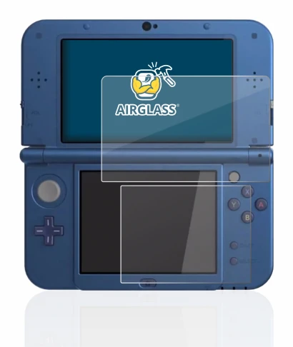 Imagen del dispositivo Nintendo New 3DS XL con una amplia variedad de protectores de pantalla.