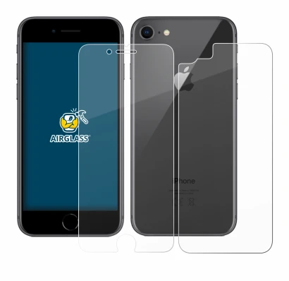 Imagen del dispositivo Apple iPhone 8 (Frontal+Trasero) con una amplia variedad de protectores de pantalla.