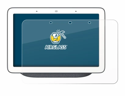 Imagen del dispositivo Google Home Hub con una amplia variedad de protectores de pantalla.