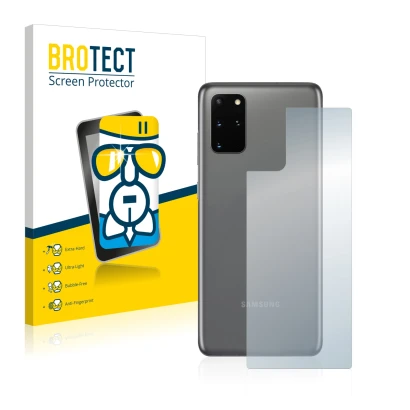 Parte frontal de un envase de producto con el logotipo de la marca BROTECT. Al lado se muestra el dispositivo Samsung Galaxy S