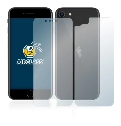 Imagen del dispositivo Apple iPhone SE 2 2020 (Frontal+Trasero) con una amplia variedad de protectores de pantalla.