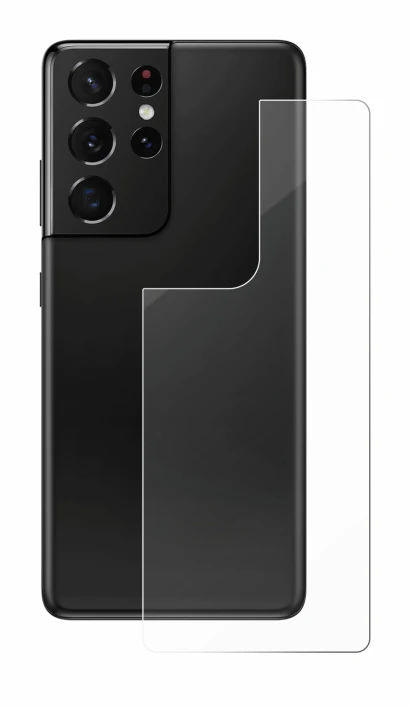 Imagen del dispositivo Samsung Galaxy S21 Ultra 5G (Trasero) con una amplia variedad de protectores de pantalla.