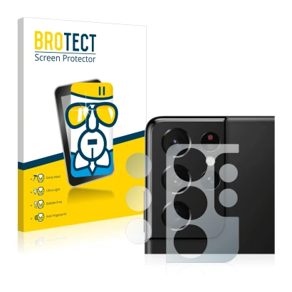 Parte frontal de un envase de producto con el logotipo de la marca BROTECT. Al lado se muestra el dispositivo Samsung Galaxy S