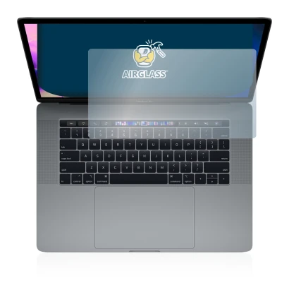 Imagen del dispositivo Apple MacBook Pro 15" 2019 (Touch Trackpad) con una amplia variedad de protectores de pantalla.