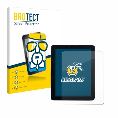 Parte frontal de un envase de producto con el logotipo de la marca BROTECT. Al lado se muestra el dispositivo Volvo Polestar 2