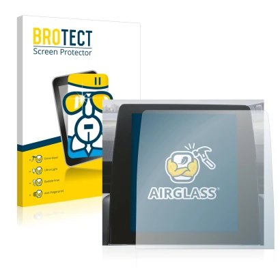 Parte frontal de un envase de producto con el logotipo de la marca BROTECT. Al lado se muestra el dispositivo Renault Zoe 2020