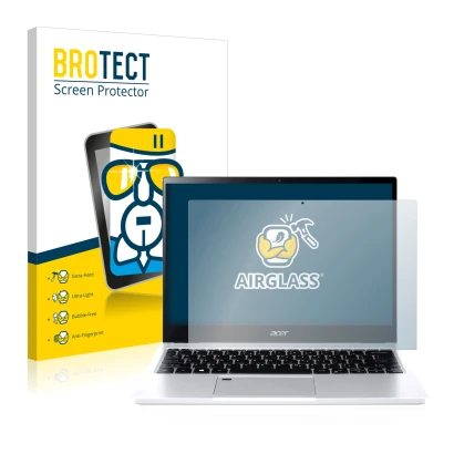 Parte frontal de un envase de producto con el logotipo de la marca BROTECT. Al lado se muestra el dispositivo Acer Spin 3 SP31