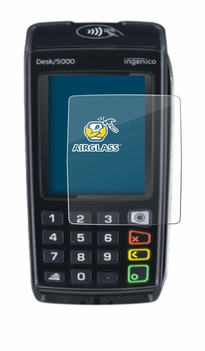 Imagen del dispositivo ingenico Desk/5000 con una amplia variedad de protectores de pantalla.