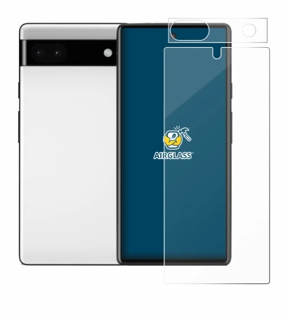 Imagen del dispositivo Google Pixel 6a (Frontal+Cámara) con una amplia variedad de protectores de pantalla.