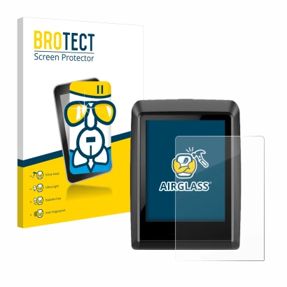 Parte frontal de un envase de producto con el logotipo de la marca BROTECT. Al lado se muestra el dispositivo Bosch Kiox 500 c