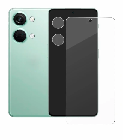 Imagen del dispositivo OnePlus Nord 3 5G (Frontal+Cámara) con una amplia variedad de protectores de pantalla.