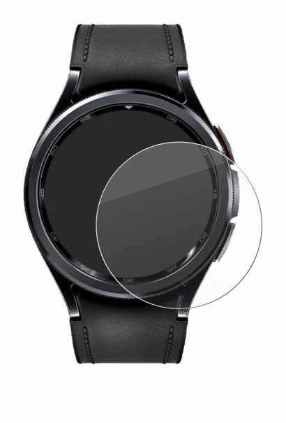 Imagen del dispositivo Samsung Galaxy Watch 6 Classic (47 mm) con una amplia variedad de protectores de pantalla.