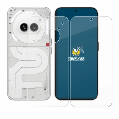 Imagen del dispositivo Nothing Phone (2a) (Frontal+Trasero) con una amplia variedad de protectores de pantalla.