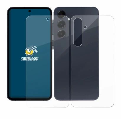 Imagen del dispositivo Samsung Galaxy A55 5G (Frontal+Trasero) con una amplia variedad de protectores de pantalla.