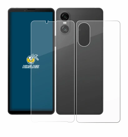 Imagen del dispositivo Sony Xperia 10 VI (Frontal+Trasero) con una amplia variedad de protectores de pantalla.