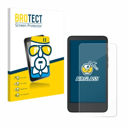 Parte frontal de un envase de producto con el logotipo de la marca BROTECT. Al lado se muestra el dispositivo Xiaomi Moaan Ink