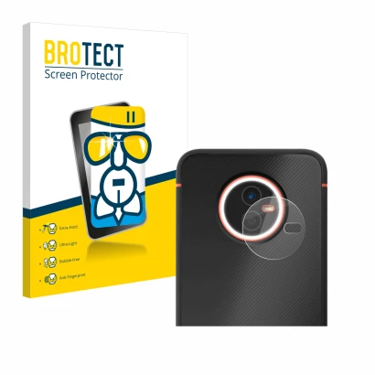 Parte frontal de un envase de producto con el logotipo de la marca BROTECT. Al lado se muestra el dispositivo Gigaset GX4 Pro 