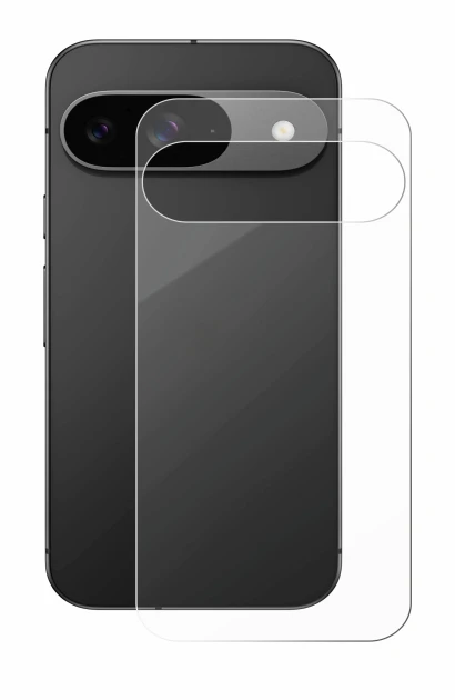 Imagen del dispositivo Google Pixel 9 (Trasero) con una amplia variedad de protectores de pantalla.