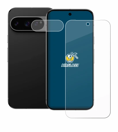 Imagen del dispositivo Google Pixel 9 Pro XL (Frontal+Cámara) con una amplia variedad de protectores de pantalla.