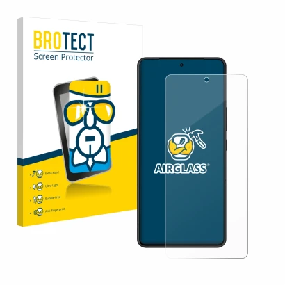 Parte frontal de un envase de producto con el logotipo de la marca BROTECT. Al lado se muestra el dispositivo ASUS ROG Phone 9