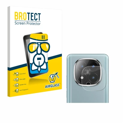 Parte frontal de un envase de producto con el logotipo de la marca BROTECT. Al lado se muestra el dispositivo Xiaomi Redmi Not