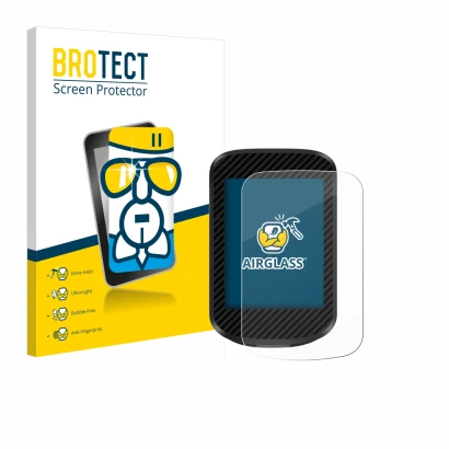 Parte frontal de un envase de producto con el logotipo de la marca BROTECT. Al lado se muestra el dispositivo igpsport BSC300T