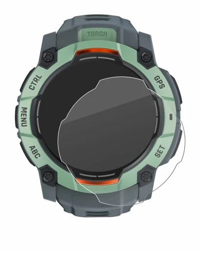 Imagen del dispositivo Garmin Instinct 3 AMOLED (45 mm) con una amplia variedad de protectores de pantalla.