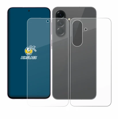 Imagen del dispositivo Samsung Galaxy A56 5G (Frontal+Trasero) con una amplia variedad de protectores de pantalla.